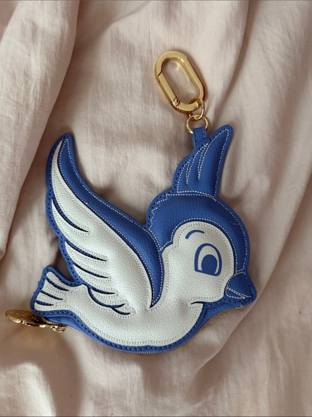 Bath and body works Blue and White Bird-Shaped Pet Accessory Keychain